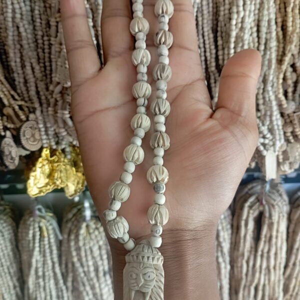 Narasimha Locket + Padma Gol Dana Design Tulsi Mala – 1 Round