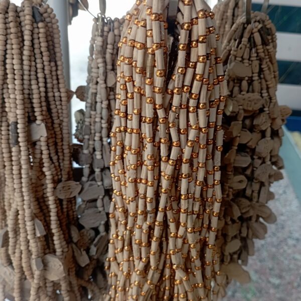 Tulsi and Golden Moti Design Mala – 1 Round