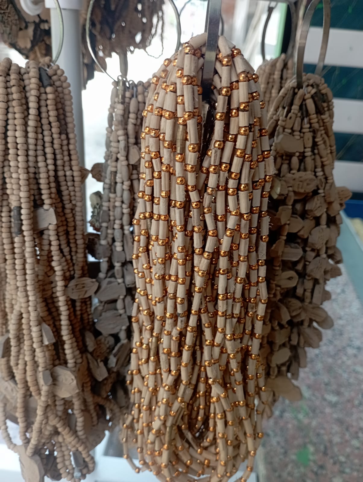 Tulsi and Golden Moti Design Mala - 1 Round