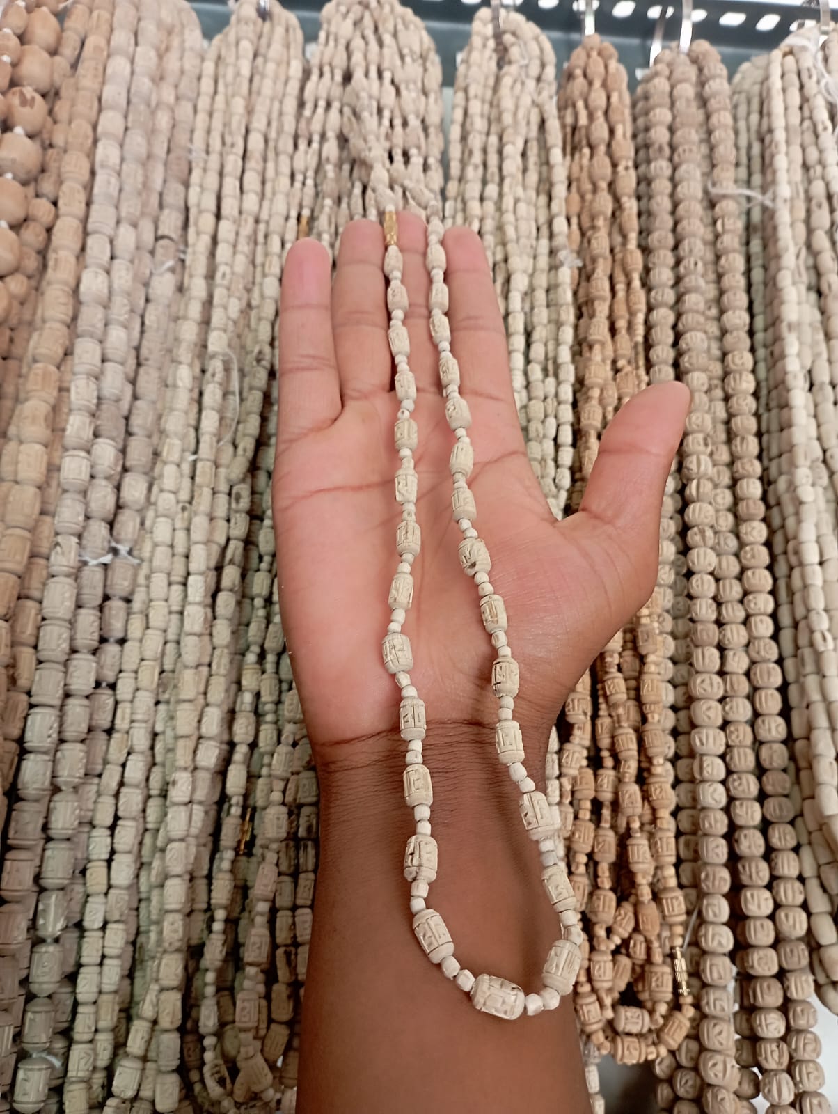 Radha Naam Chora + Gol Dana Design Tulsi Mala - 2 Round