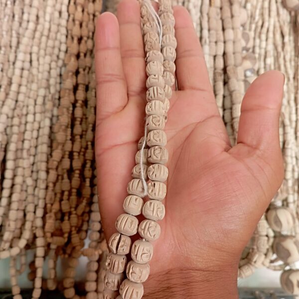 Radha Naam Gol Dana Design Tulsi Mala – 3 Round
